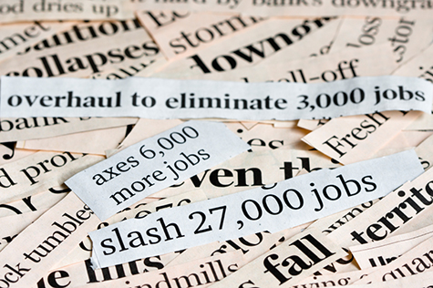 Job Loss Collage of Newspaper Headlines